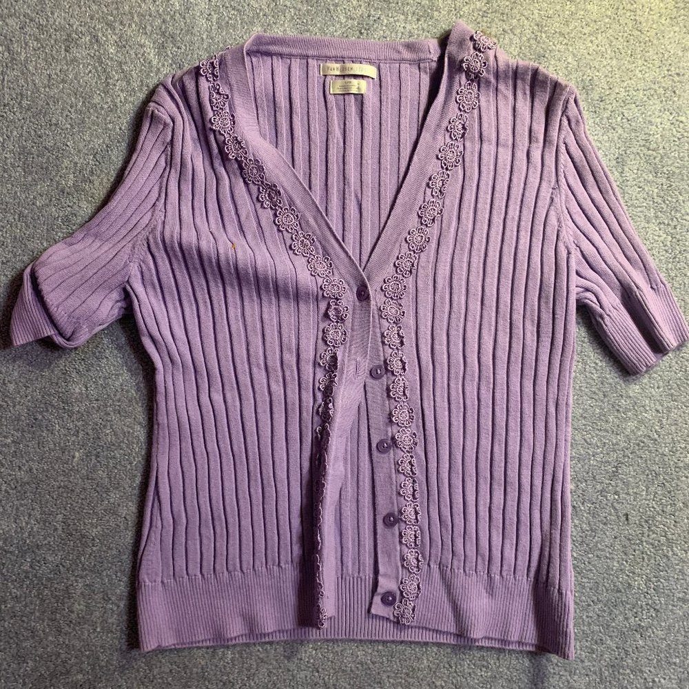 Purple short sleeved sweater